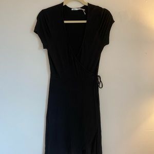 Classic Black Ballet Dress Tie-Waist
